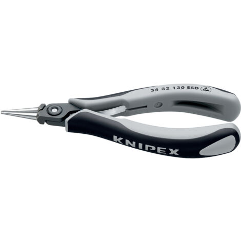 KNIPEX 34 32 130 ESD Pince de préhension de précision pour l’électronique ESD avec poignées multimatières brunie 130 mm