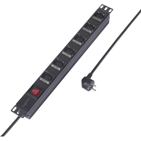 Multiprise 19 pouces Sygonix SY-6736982 x6 noir contact de protection 1 pc(s) Y861093 (1/5)