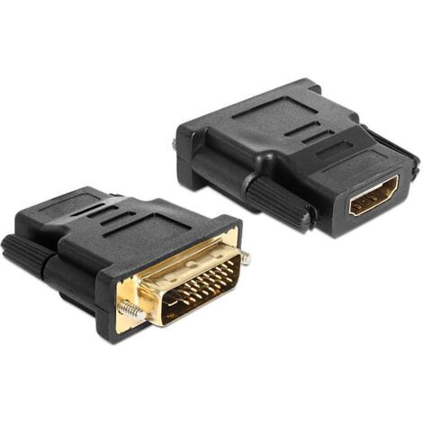 Delock 65466 DVI / HDMI Adaptateur [1x DVI mâle 24+1 pôles - 1x HDMI femelle] noir Y463543 (1/2)