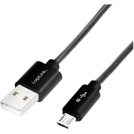 LogiLink Câble USB USB 2.0 USB-A mâle, USB-Micro-B mâle 1.00 m noir (1/5)