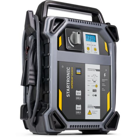 GYS – Booster Startronic Supercap 12/24 V 1050 A – Démarrage rapide sans alimentation – Recharge en 2-5 min – 82816 (1/5)