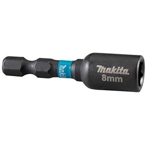 Makita – Clé à douille magnétique 8mm B66830 – Longueur 50mm – Acier S2 traité – Compatible visseuses à chocs – Revêtement noir Impact Black - B-66830-LLAVE