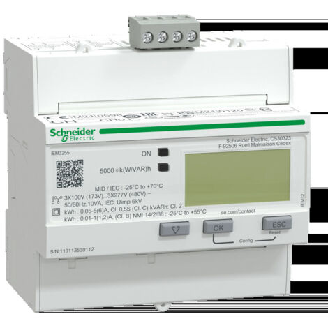 Schneider Electric – Compteur E numérique 100-480V – Plage de courant 1-5A – Interface Modbus – Multi-tarif pour environnements commerciaux - OUI 1 PC (1/2)