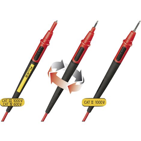 Fluke TL175 Set de cordons de mesure de sécurité Banane mâle 4 mm pointe de test 1.50 m noir, rouge (1/5)