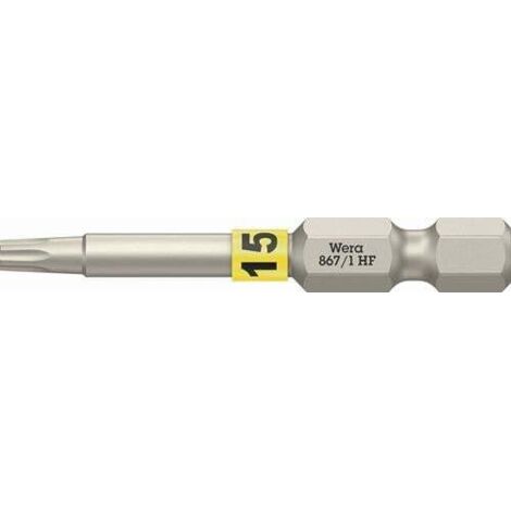 Embout 867 TORX® HF 1/4 pouce TX 15 L.50mm avec système de repérage par couleur WERA (1/5)