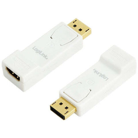 Adaptateur DisplayPort, HDMI LogiLink CV0057 [1x DisplayPort mâle - 1x HDMI femelle] blanc contacts (1/2)