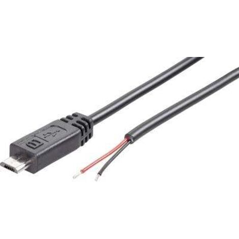 Câble confectionné Micro USB-B mâle avec extrémités ouvertes BKL Electronic 10080100 mâle, droit 1.80 m W36725 (1/2)