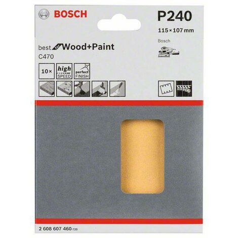 10x 6er Bosch Disque abrasif Best F Paint papier abrasif 115 mm grain 60//120//240