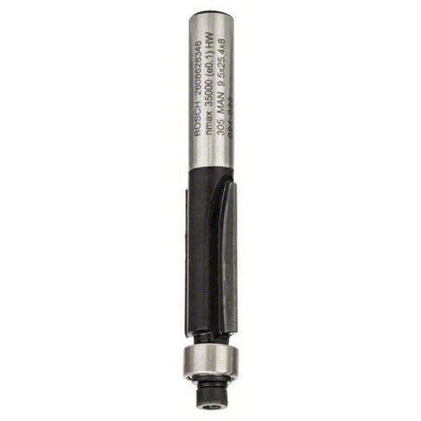 Bosch – Fraise à araser 8 mm – Pour bois massif et panneaux mélaminés – Roulement à bille pour guidage direct – Carbure de tungstène
