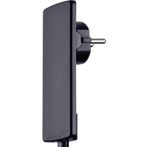Fiche plate à contact de protection EVOline 1510.0000.0100 avec dispositif d'aide au branchement plastique 230 V noir IP20 X99164