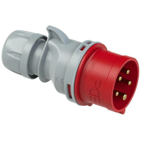 Fiche mâle CEE 16A 5 pôles 400V – IP44 – Connexion sans vis – Pour chantiers humides – 1 pc(s) – PCE