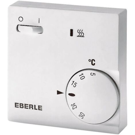 Thermostat d'ambiance mécanique 5 à 30 °C – Montage apparent – Fonction antigel – Régulateur pour chauffage au sol et radiateurs – Eberle