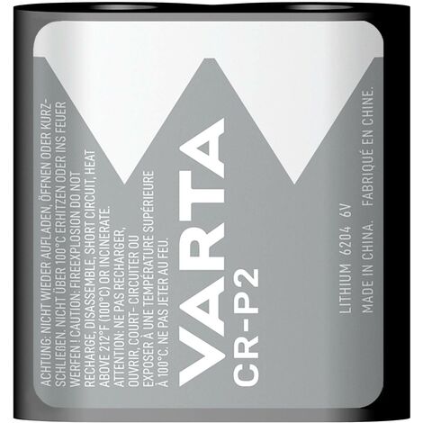 Pile photo CR-P 2 lithium 1450 mAh 6 V - 6204 - Varta