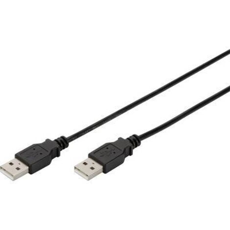 Digitus Câble USB USB 2.0 USB-A mâle, USB-A mâle 1.80 m noir blindage double AK-300101-018-S X46720 (1/2)