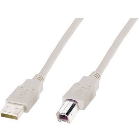 Digitus Câble USB USB 2.0 USB-A mâle, USB-B mâle 1.80 m beige rond, blindage double AK-300105-018-E X46710 (1/2)