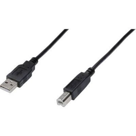 Digitus Câble USB USB 2.0 USB-A mâle, USB-B mâle 3.00 m noir rond, blindage double AK-300105-030-S X46733 (1/2)