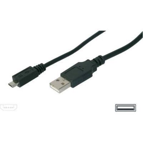 Digitus Câble USB USB 2.0 USB-A mâle, USB-Micro-B mâle 1.00 m noir AK-300127-010-S X46786 (1/2)