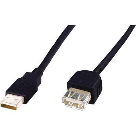 Digitus Câble USB USB 2.0 USB-A mâle, USB-A femelle 3.00 m noir AK-300202-030-S X46740 (1/2)