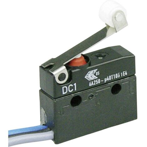 Microrupteur subminiature 250 V/AC 6 A – DC1CC3RB – Indice de protection IP67 – Actionnement à levier à galet – 1 x On/(On) – ZF