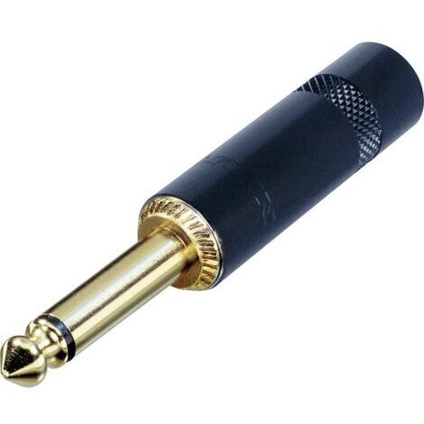 Jack 6.35 mm mâle, droit Rean AV NYS224BG Nombre de pôles: 2 mono noir, or 1 pc(s) D21514 (1/4)