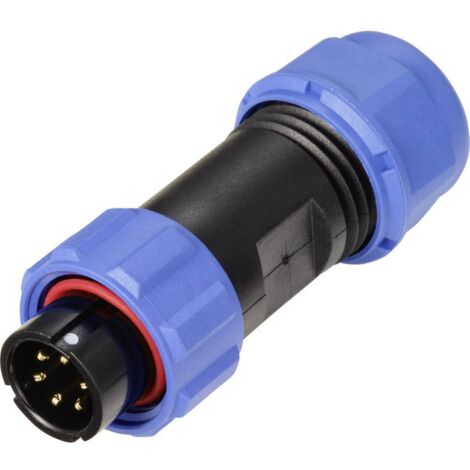 connecteur de cable mâle, droit 6 pôles 5 A 125 V/AC IP68 Weipu SP1310 / P 6 II (1/4)