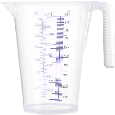 Pressol – Gobelet gradué 1 litre en polypropylène – Graduation en relief – Incassable et empilable – Pour liquides alimentaires et chimiques - C99234