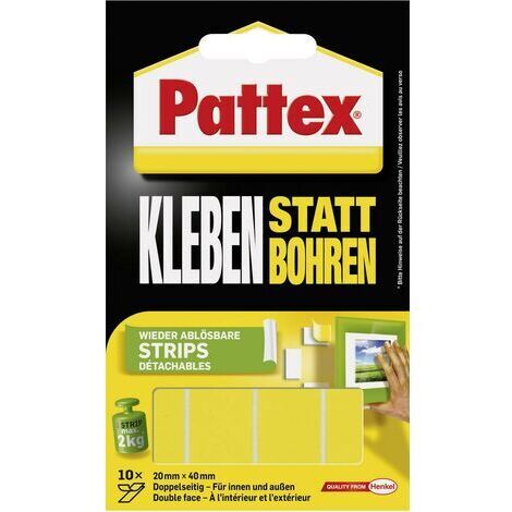 Bandes adhésives double-face Pattex PXMS1 (L x l) 40 mm x 20 mm 10 pc(s) (1/5)