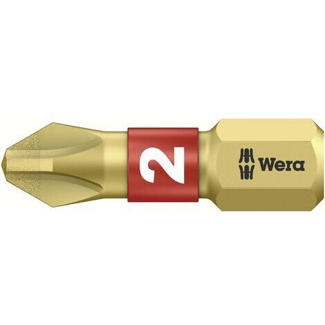 Embout cruciforme PH 2 Wera 05056402001 Acier à outils allié, revêtement diamanté Forme (embouts): D (1/3)