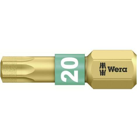 Wera Torx T20 Embout 25 mm Acier Revêtement Diamanté (1/3)
