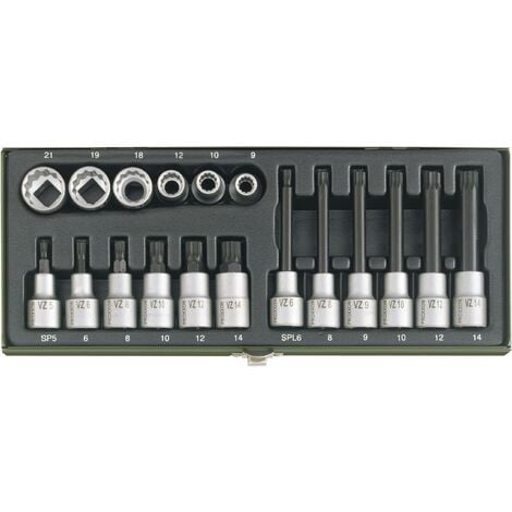 Jeu de douilles-embouts 18 pièces Proxxon Industrial 23 296 Propulseur: 1/2 (12.5 mm) 1 set