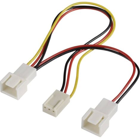 ventilateur PC Câble Y [2x ventilateur PC mâle 3 pôles - 1x ventilateur PC femelle 3 pôles] 0.15 m noir, rouge, jaune Akasa R45579 (1/2)