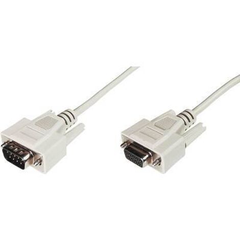Digitus série Rallonge [1x SUB-D mâle 9 pôles - 1x SUB-D femelle 9 pôles] 2.00 m beige R05217 (1/2)