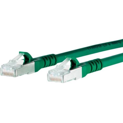 Metz Connect 1308451055-E RJ45 Câble réseau, câble patch CAT 6a S/FTP 1.00 m vert avec cliquet d'encastrement 1 pc(s) R05190 (1/3)
