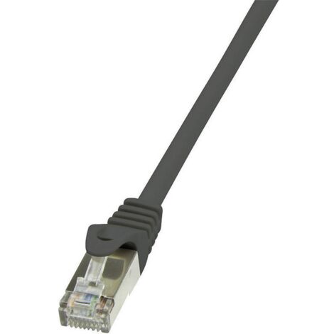 LogiLink CP1093S RJ45 Câble réseau, câble patch CAT 5e F/UTP 10.00 m noir avec cliquet d'encastrement 1 pc(s) V968441 (1/3)