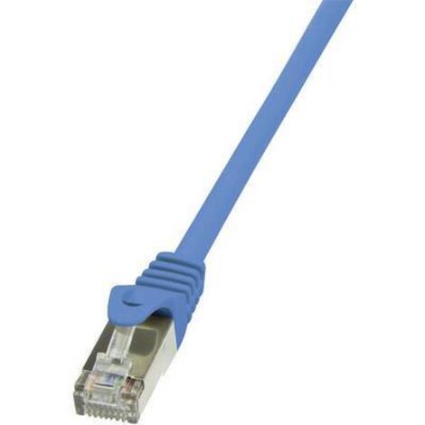 LogiLink CP1056S RJ45 Câble réseau, câble patch CAT 5e F/UTP 2.00 m bleu avec cliquet d'encastrement (1/2)