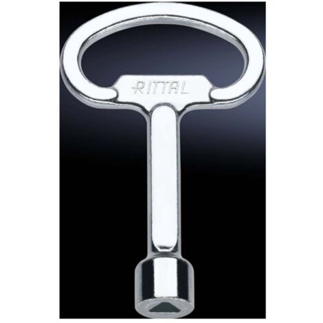 Clé pour armoires de distribution triangle 7 mm en acier – 1 pièce – Pour dispositifs de verrouillage à panneton double – Rittal (1/3)