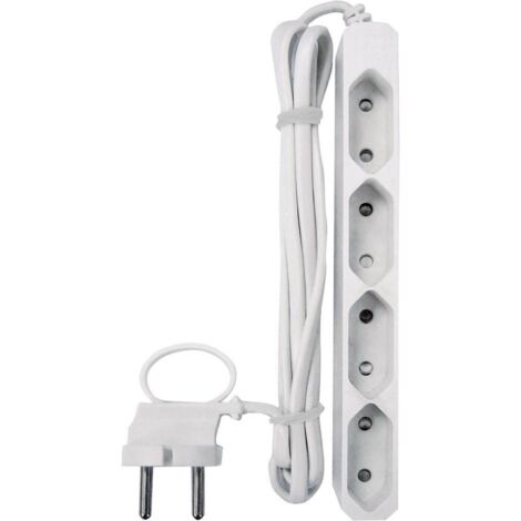 Multiprise 4 prises 257 – Longueur 3m – Puissance 4 x 575W – Sécurité enfants – Pour espaces réduits – GAO - Q045361 (1/5)