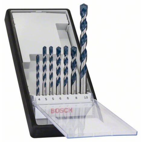 Bosch – Foret béton pour perceuse 2608588167 – Jeu de 7 pièces tige cylindrique – Carbure de tungstène – Longueur 10 cm – Pour béton, pierre, brique