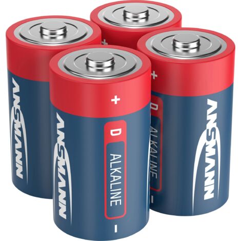 Ansmann – Piles alcalines Mono D 1,5V – Lot de 4 – Longue durée 5 ans – Alimentation pour télécommandes, lampes de poche, horloges