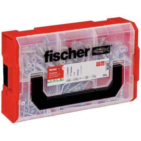 Fischer – Boîte modulable FIXtrainer 240 pièces – Assortiment chevilles SX, UX, GK, GKM – Compatible L-Boxx – Système de clic pratique - Y808721