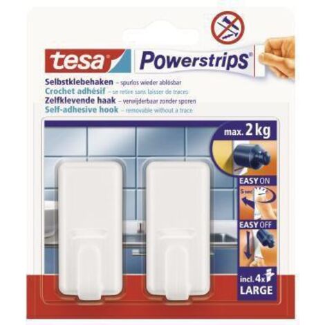 Crochet tesa Powerstrips® large classic tesa 58010-00044-20 blanc 2 pc(s) (1/4)