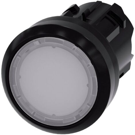 Siemens 3SU10010AB600AA0 3SU1001-0AB60-0AA0 Bouton-poussoir lumineux à rappel actionneur plat, collerette plastique blanc 1 pc(s) Y403801 (1/4)