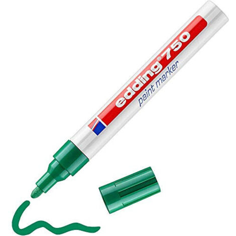 Marqueur peinture pointe ogive, référence 750, diamètre pointe 2-4 mm, coloris vert - EDDING