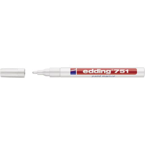 Edding – Marqueur peinture pointe ogive 1-2 mm – Coloris blanc – Résistant à l'eau et à la lumière – Pour surfaces sombres et lisses