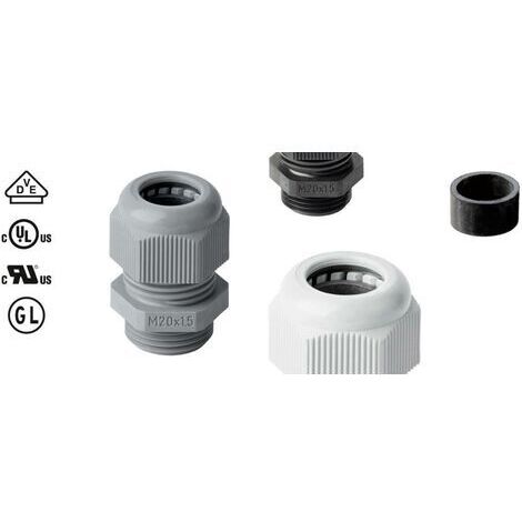 Presse-étoupe Jacob 50.616 PA7035 avec décharge de traction M16 Polyamide gris clair (RAL 7035) 1 pc(s) W500861