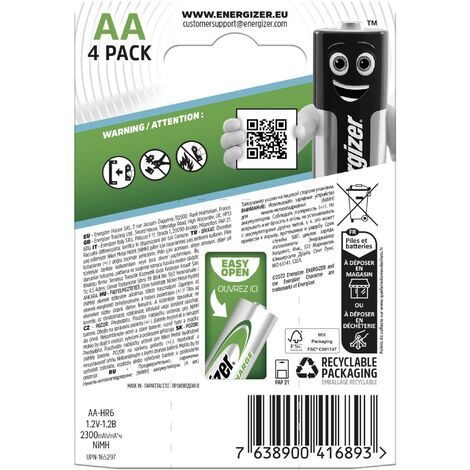 Batterie Ricaricabili Energizer Extreme 2300mAh AA HR6 4 Unità - Foto 3