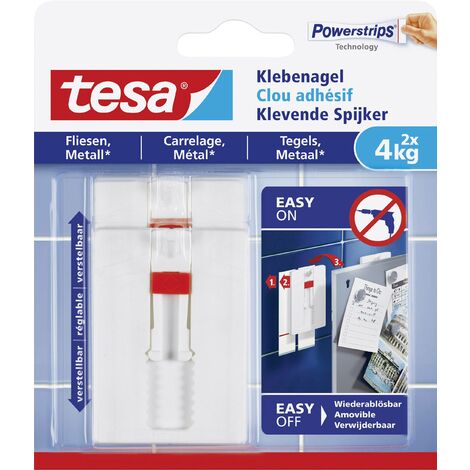 Clou adhésif ajustable tesa® tesa 77767-00000-00 blanc 2 pc(s)