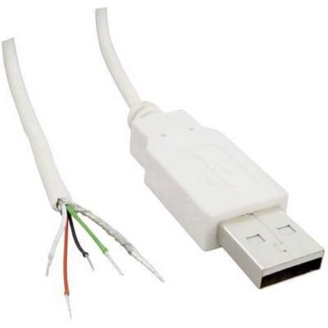 Câble confectionné USB A mâle 2.0 avec extrémités ouvertes BKL Electronic 10080110 mâle, droit 1.80 (1/2)