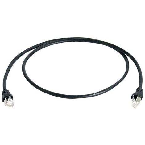 Câble de raccordement réseau informatique RJ45 Telegärtner 100008648 CAT 6a S/FTP noir 5.00 m (1/2)