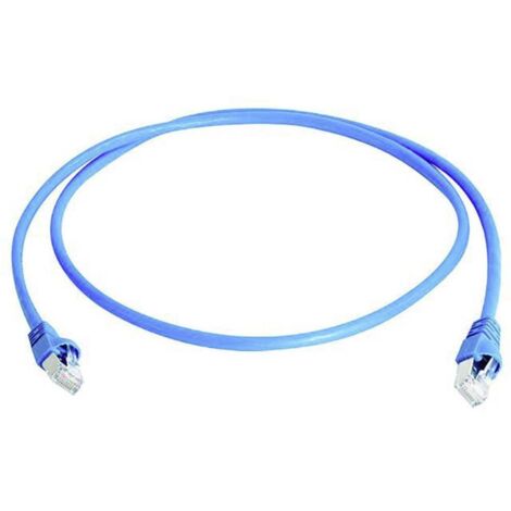 Câble de raccordement réseau informatique RJ45 Telegärtner 100008031 CAT 6a S/FTP bleu 0.25 m S371741 (1/2)